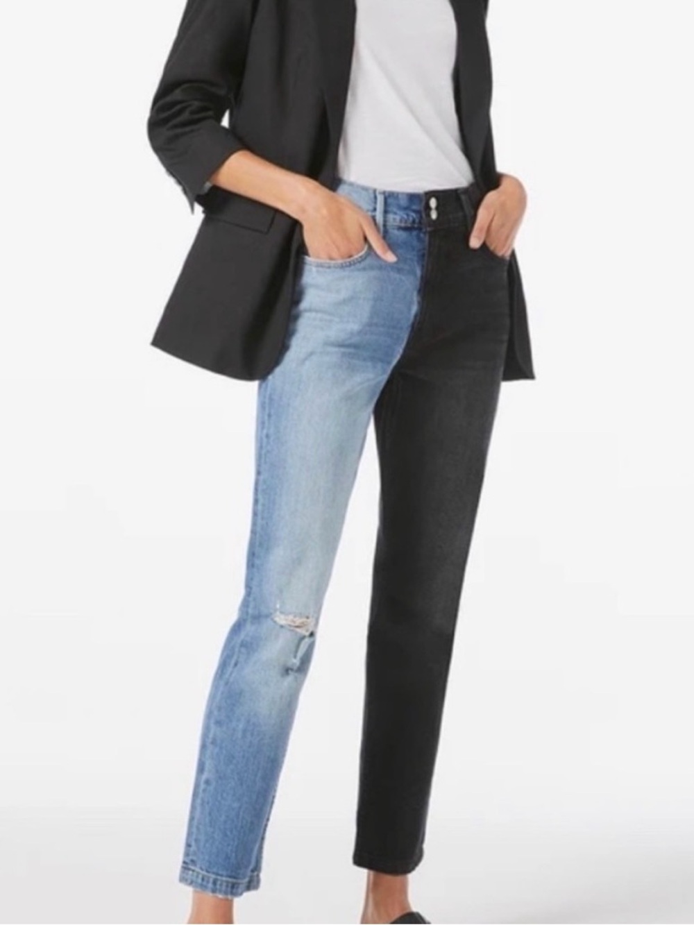 FRAME Le Sylvie Black Indigo mix playtha slender straight leg Jeans
